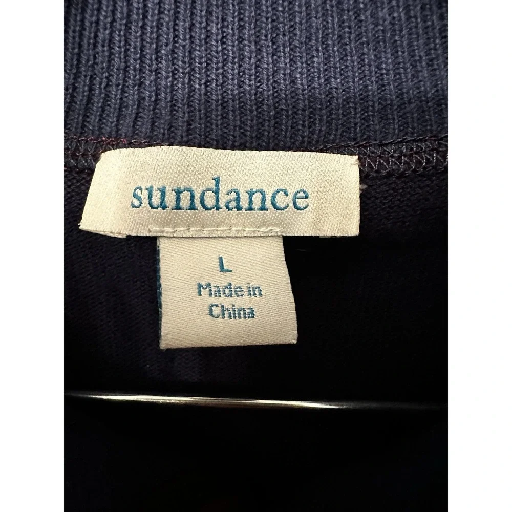 Sundance Sweater Men's Burgundy Highland Stitch Henley Mockneck Size Large